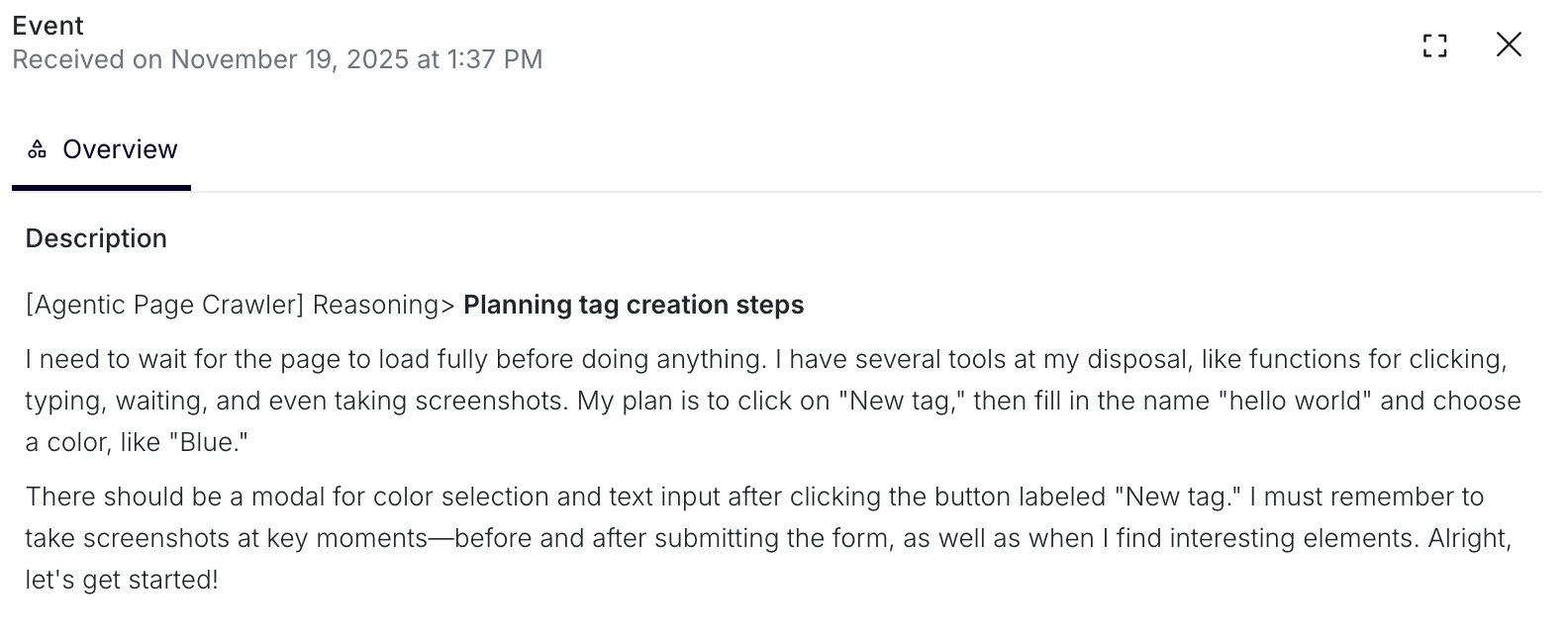 Agentic Page Crawler Reasoning