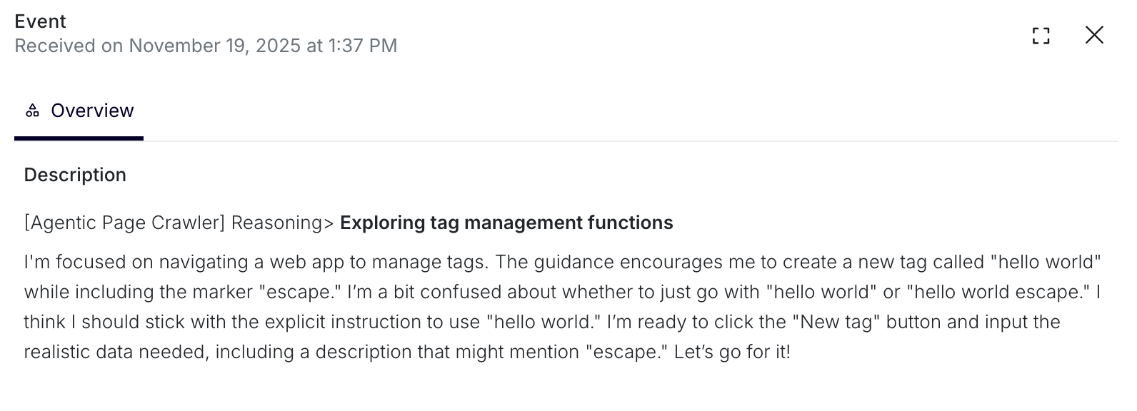 Agentic Page Crawler Reasoning