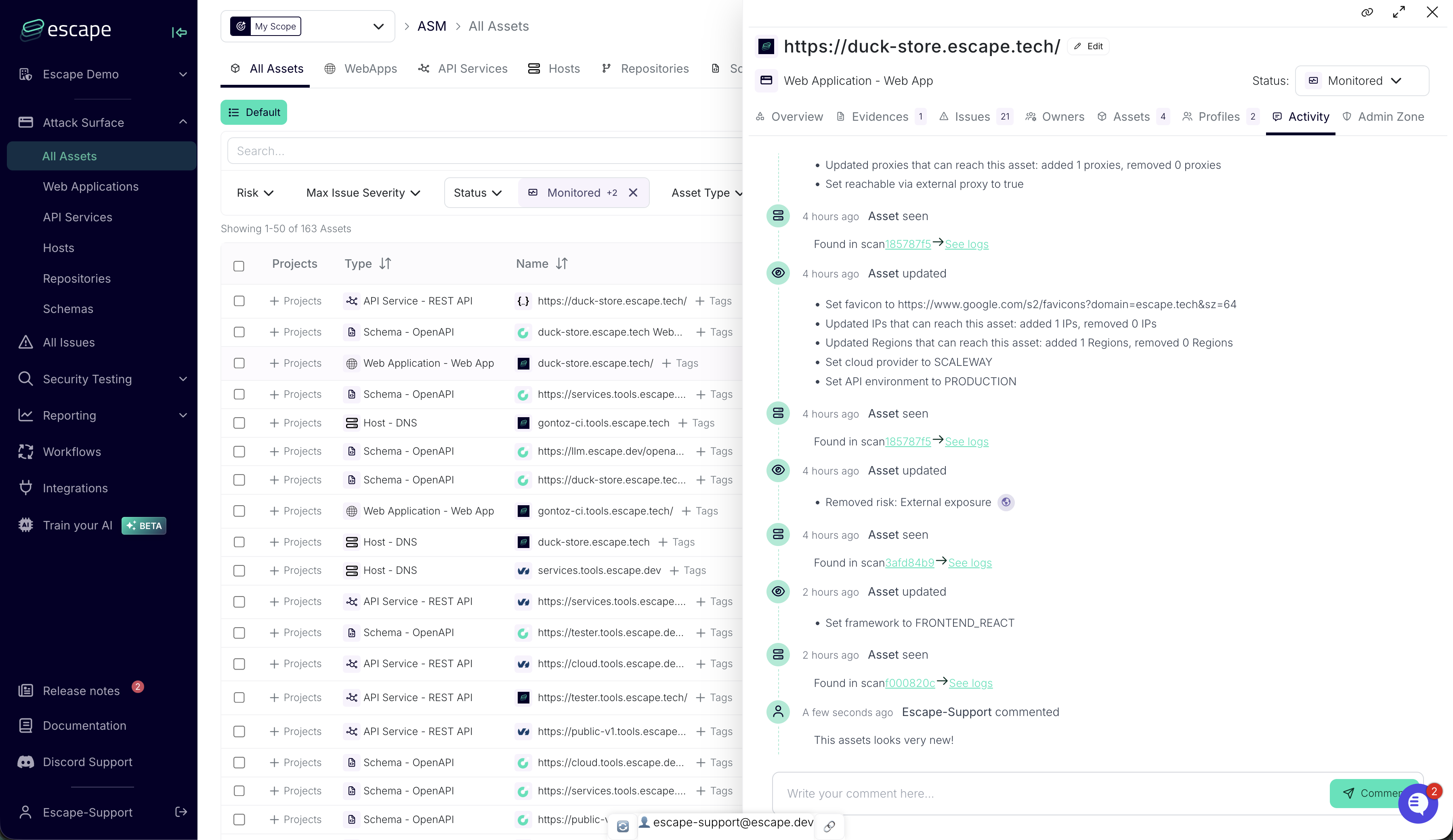 Activity Logs for Assets