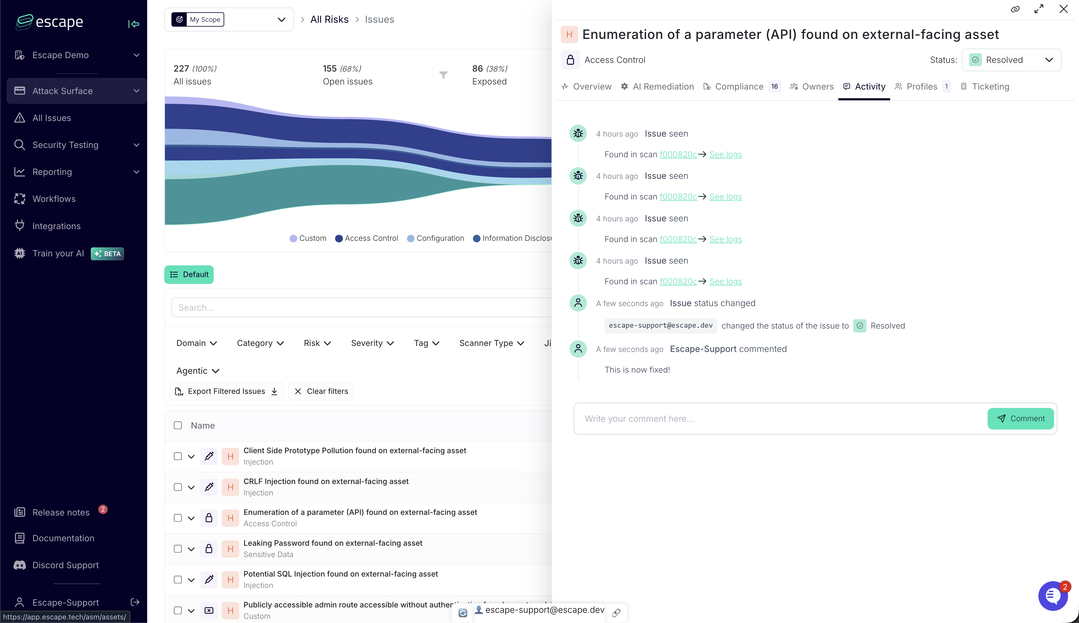 Activity Logs for Issues