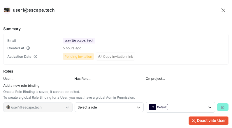 Deactivating a member